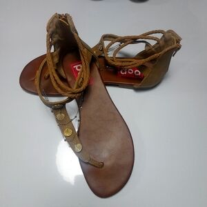 POP Brown Braided Sandals Size 10M